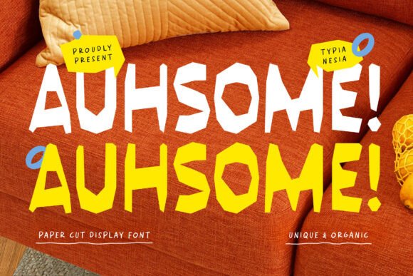 Auhsome: The Playful Paper Cut Font That Elevates Your Design Projects