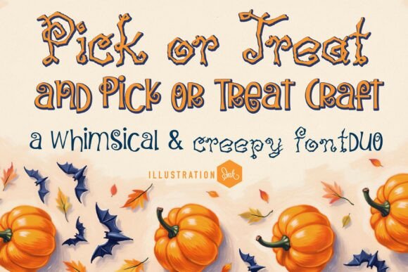 Pick or Treat Duo: The Perfect Blend of Whimsy and Spooky for Halloween Design Projects